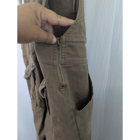 Guess Capri Overalls Y2K Brown Olive Khaki Size Medium Steampunk RARE (L04) - Picture 4 of 9